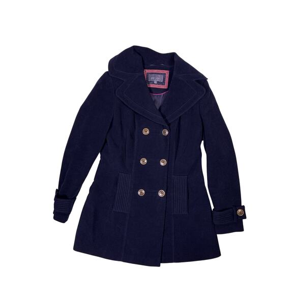 per una Jackets & Blazers - Vintage Per Una Black Heavy Cotton Peacoat Women’s Size 10/M Overcoat Warm